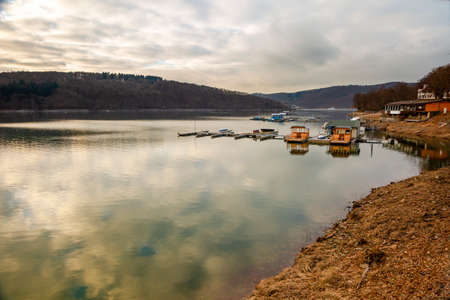 An idyllic, calm lake; everything is clean.のeditorial素材