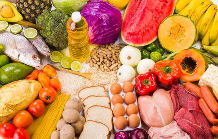 Healthy food, different types of foodの写真素材