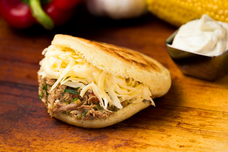 Venezuelan typical food, Arepaの写真素材
