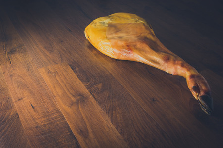 isolated on wood backgroundの写真素材