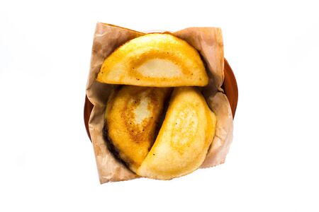 Venezuelan typical food, Empanadas on white backgroundの写真素材