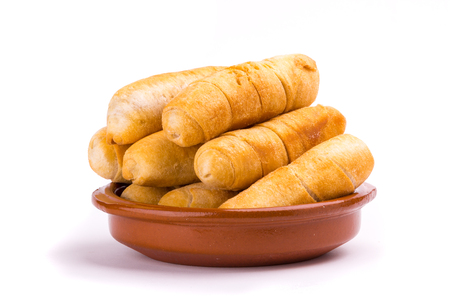 TequeÃ±os on a white background.の写真素材