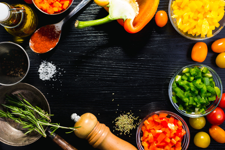 Various ingredients and spices to follow a specific recipe.の写真素材