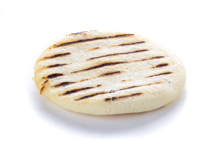 Venezuelan traditional food, arepas on a white background.の写真素材
