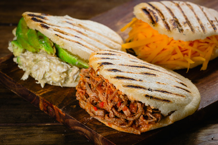 Different types of arepas, the typical Venezuelan foodの写真素材