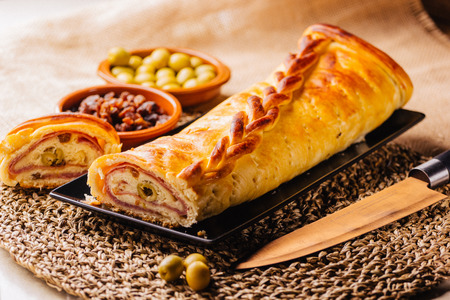 Venezuelan ham bread, typical for Christmas holidays in South Americaの写真素材