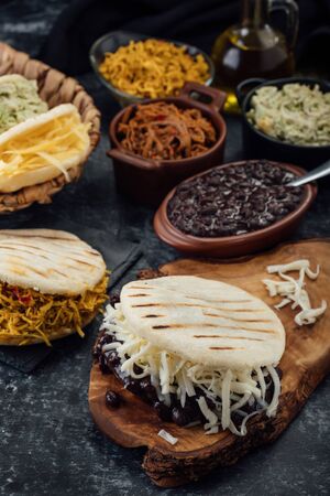 Different types of Venezuelan and Colombian Arepas.の写真素材