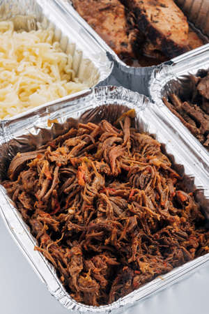 Carne mechada, is the name given in Venezuela to seasoned and chopped meat, used to fill arepas and for typical dishes such as pabellonの写真素材