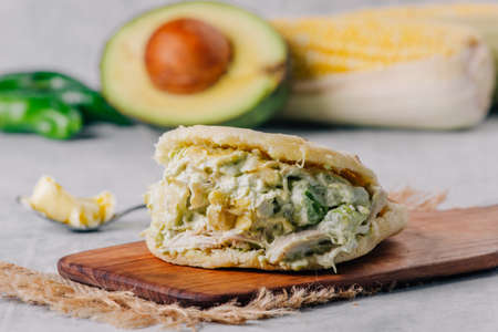 Reina pepeada, the most famous arepa in Venezuelaの写真素材