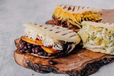 Group of vegan Arepas, ideal for a balanced diet. Latin american foodの写真素材
