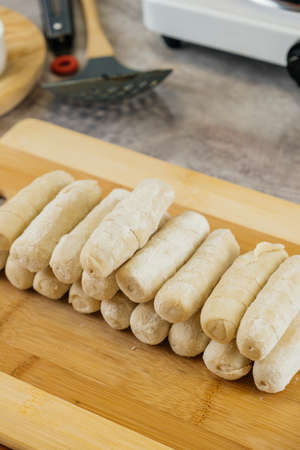 Raw tequeÃ±os ready to cook, typical Venezuelan snack at partiesの写真素材