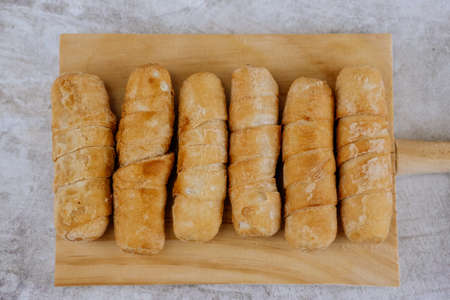 Fried tequeÃ±os, fingers stuffed with salty artisanal cheese, typical Venezuelan and Latin American foodの写真素材