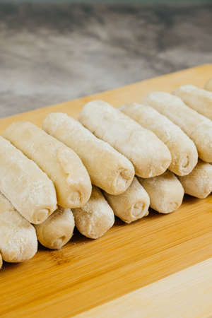 Raw tequeÃ±os ready to cook, typical Venezuelan snack at partiesの写真素材