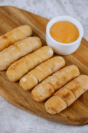 Fried tequeÃ±os, fingers stuffed with salty artisanal cheese, typical Venezuelan and Latin American foodの写真素材