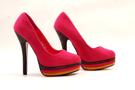 pink leather shoesの写真素材