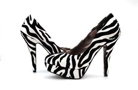 zebra high heel fashion women shoesの写真素材