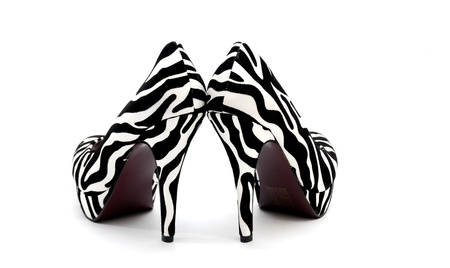 zebra high heel fashion women shoesの写真素材