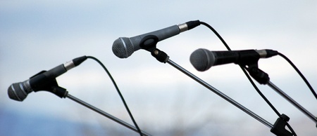 three microphonesの写真素材