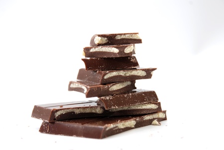 Broken chocolate barの写真素材