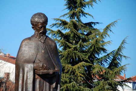 monument of saint clement in ohrid, macedoniaの写真素材
