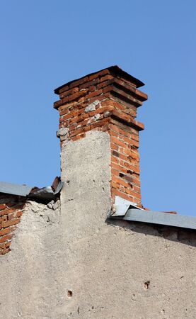old ruined chimney の写真素材