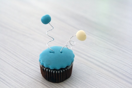 blue cupcakeの写真素材