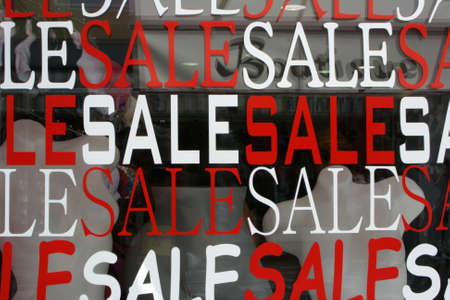 sale on windowの写真素材