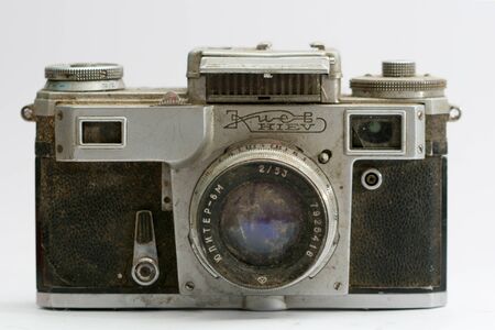 old dusty vintage camera from russia