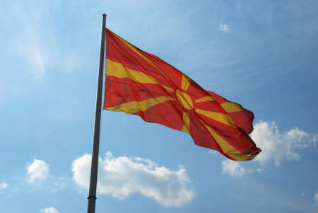 flag of macedoniaの写真素材