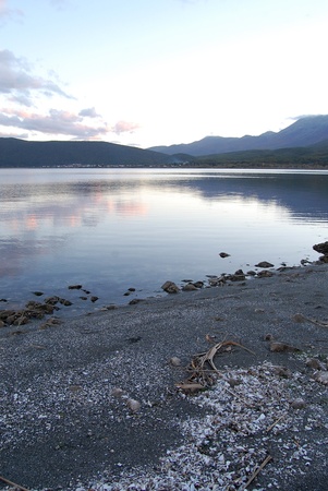 lake prespa , macedonia の写真素材
