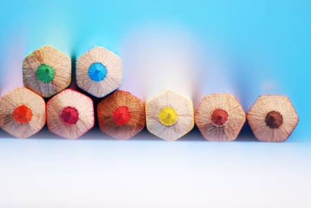 Colored pencils closeupの写真素材