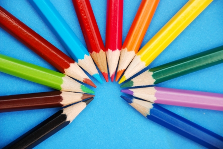 Colored pencils closeupの写真素材