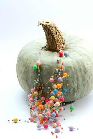 fashion  necklace on pumpkinの写真素材