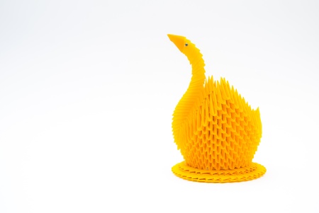 yellow swan, origamiの写真素材