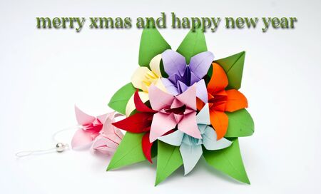 oprigami flower  christmas cardの写真素材