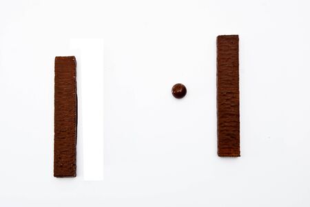 Dark brown Chocolate balls and sticksの写真素材