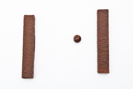 Dark brown Chocolate balls and sticksの写真素材