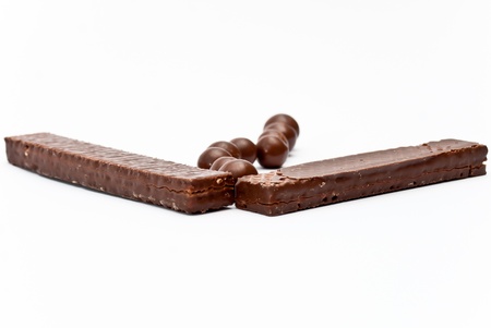 Dark brown Chocolate balls and sticksの写真素材