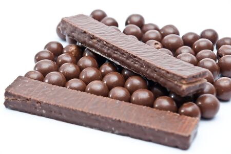 Dark brown Chocolate ballsの写真素材