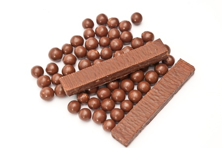 Dark brown Chocolate ballsの写真素材