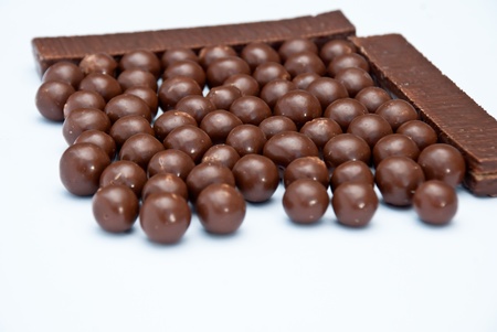 Dark brown Chocolate ballsの写真素材