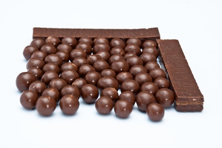 Dark brown Chocolate ballsの写真素材