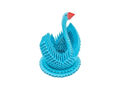 swan origami, logoの写真素材