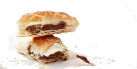 croissant filled with chocolateの写真素材