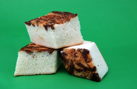 cakes on green backの写真素材