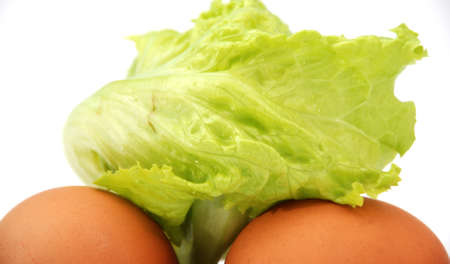 salad on eggsの写真素材