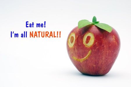 eat me,smilling appleの写真素材