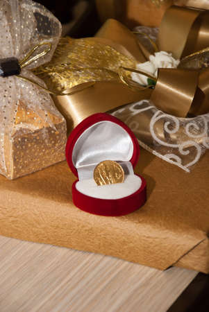 gold coin for brideの写真素材