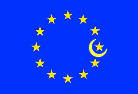 Future flag of EUの写真素材
