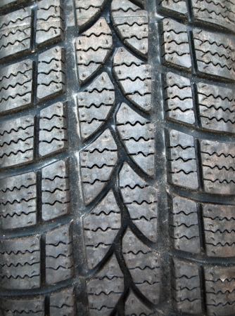 Close up of new winter tireの写真素材